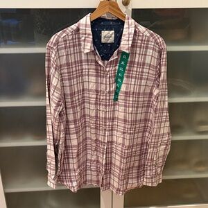 NEW JACHS Girlfriend Women's Plaid Blouse - Purple and White
